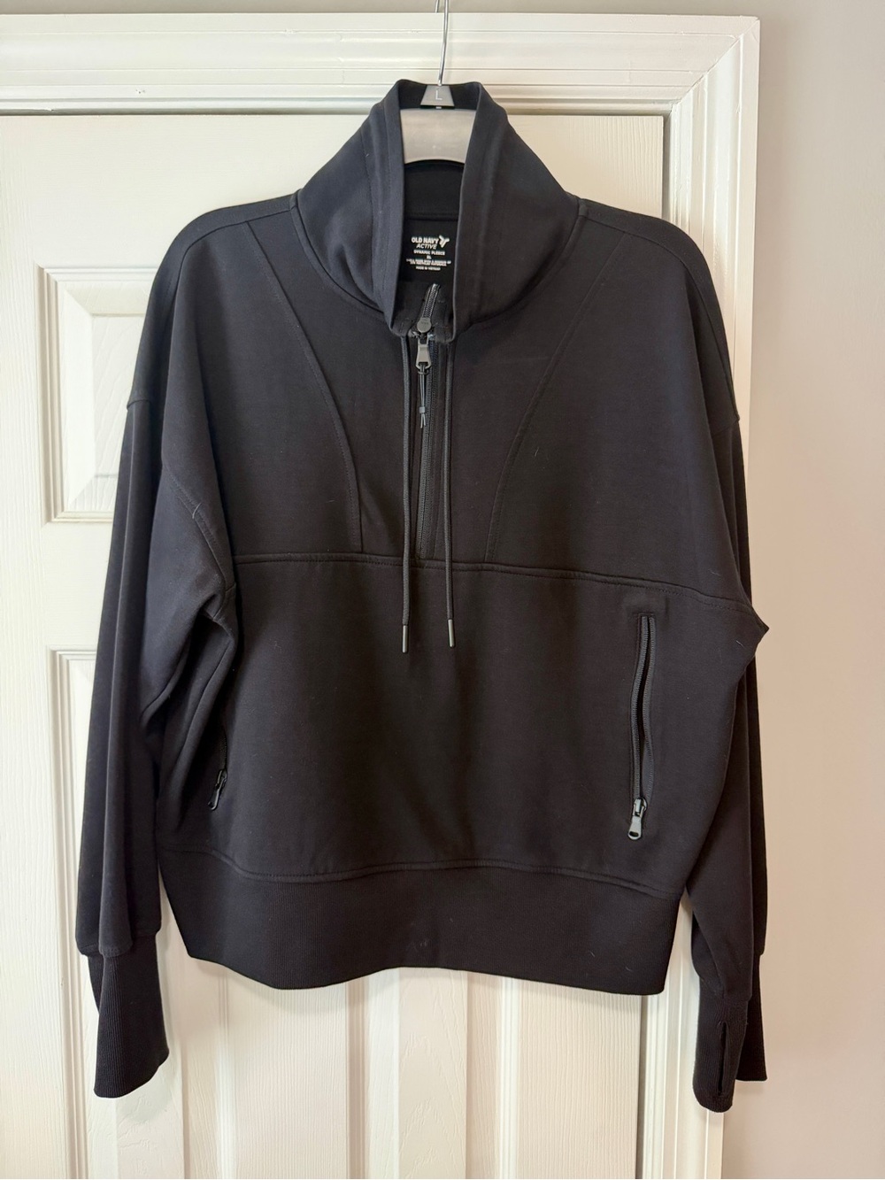Old Navy Black Half-Zip Funnel Neck Pullover